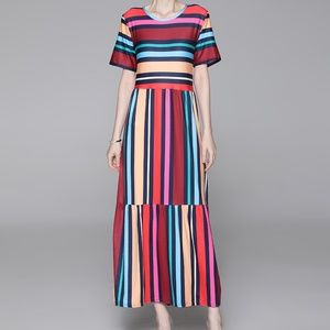 Multi colored stripe maxi